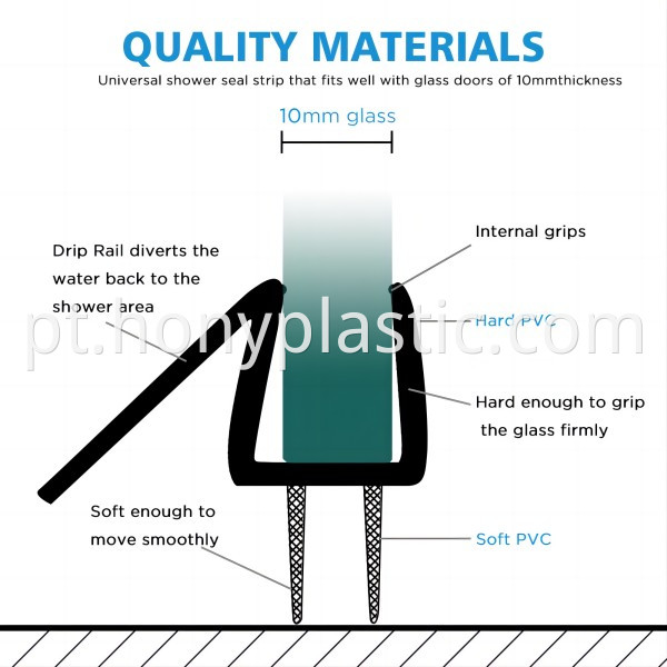 Curved Bath Shower Screen Rubber Plastic PVC Seal Strip For Shower Glass Door Enclosure Sealing Strip5